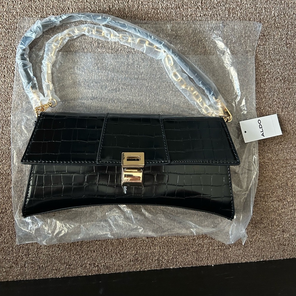 Black croc bag